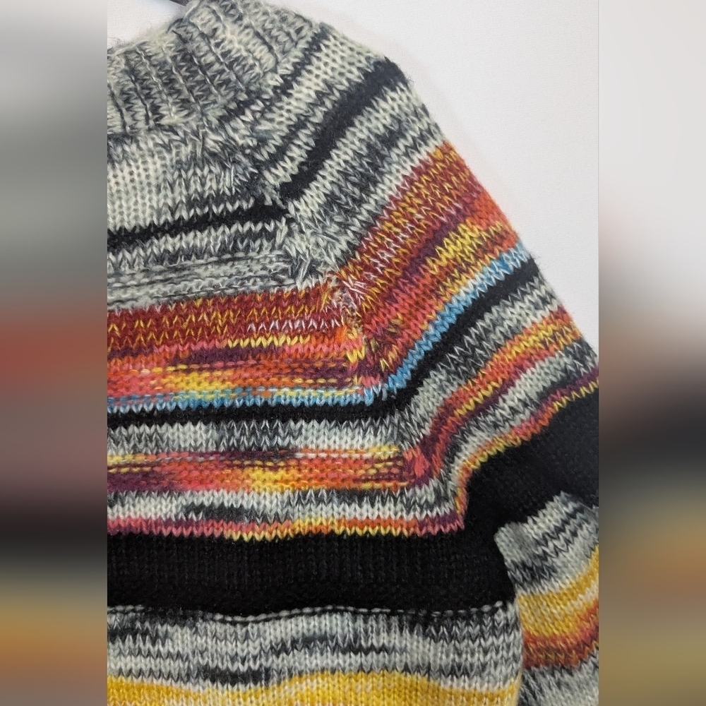 Multicolor with black stripes open cardigan sweater - size m - Picture 6 of 6